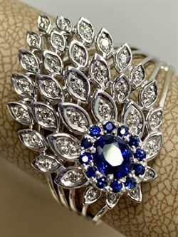 *Кольцо р.20 Синий Сапфир цв Белое арт. 1-107-616-57-987 (вес 5,74 г) - фото 180476 *Кольцо р.20 Синий Сапфир цв Белое арт. 1-107-616-57-987 (вес 5,74 г) - фото 180476