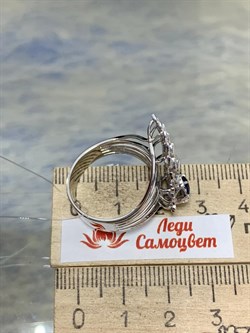 *Кольцо р.20 Синий Сапфир цв Белое арт. 1-107-616-57-987 (вес 5,74 г) - фото 180483 *Кольцо р.20 Синий Сапфир цв Белое арт. 1-107-616-57-987 (вес 5,74 г) - фото 180483