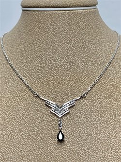 *Колье р.45 Синий Сапфир цв Белое арт 6-309-02-889 (вес 3,56 г) - фото 180525 *Колье р.45 Синий Сапфир цв Белое арт 6-309-02-889 (вес 3,56 г) - фото 180525