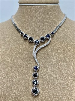 *Колье р.45 Синий Сапфир цв Белое арт 6-232-02-363 (вес 24,48 г) - фото 180533 *Колье р.45 Синий Сапфир цв Белое арт 6-232-02-363 (вес 24,48 г) - фото 180533