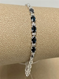 *Браслет р.19 Синий Сапфир цв Белое арт. 10-024/1-02-916 (вес 6,98 г) - фото 180599 *Браслет р.19 Синий Сапфир цв Белое арт. 10-024/1-02-916 (вес 6,98 г) - фото 180599