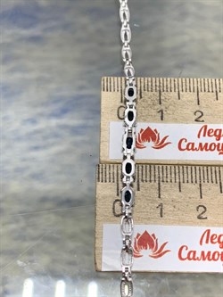 *Браслет р.19 Синий Сапфир цв Белое арт. 10-024/1-02-916 (вес 6,98 г) - фото 180601 *Браслет р.19 Синий Сапфир цв Белое арт. 10-024/1-02-916 (вес 6,98 г) - фото 180601