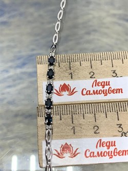 *Браслет р.19 Синий Сапфир цв Белое арт. 10-024/1-02-916 (вес 6,98 г) - фото 180602 *Браслет р.19 Синий Сапфир цв Белое арт. 10-024/1-02-916 (вес 6,98 г) - фото 180602