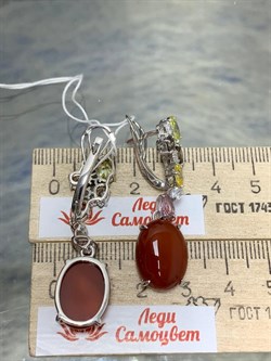 *Серьги Сердолик арт. 2340390879-40-370 Вес 10,14 г - фото 180635 *Серьги Сердолик арт. 2340390879-40-370 Вес 10,14 г - фото 180635
