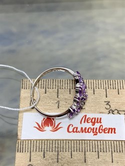 *Кольцо р.19 Лавандовый Аметист цв Белое арт. 01-0001-00-203-1120-46-610 вес 2,94 г - фото 180719 *Кольцо р.19 Лавандовый Аметист цв Белое арт. 01-0001-00-203-1120-46-610 вес 2,94 г - фото 180719