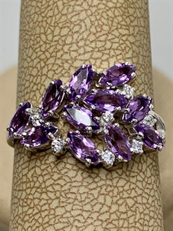 *Кольцо р.19 Лавандовый Аметист цв Белое арт. 01-0001-00-203-1120-46-610 вес 2,94 г - фото 180723 *Кольцо р.19 Лавандовый Аметист цв Белое арт. 01-0001-00-203-1120-46-610 вес 2,94 г - фото 180723