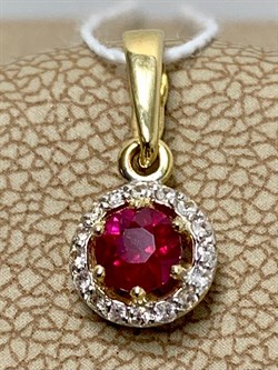 *Подвеска Рубин цв Лимонное арт. 3841856-070 вес 0,74 г - фото 180875