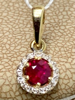 *Подвеска Рубин цв Лимонное арт. 3841856-070 вес 0,74 г - фото 180876