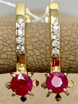 *Серьги Рубин цв Лимонное арт. 2841976-067 вес 2,82 г - фото 180911