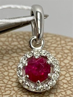 *Подвеска Рубин цв Белое арт. 3841856-764 вес 0,71 г - фото 180923