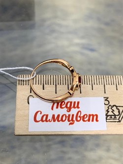 *Кольцо р.16,5 Рубин цв Красное арт. 1841311-848 вес 1,24 г - фото 180937