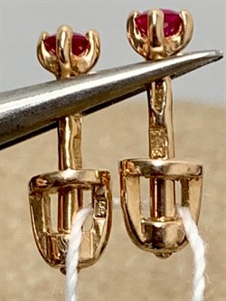 *Пусеты Рубин цв Красное арт. 284 24-110-442 вес 0,84 г - фото 180973 *Пусеты Рубин цв Красное арт. 284 24-110-442 вес 0,84 г - фото 180973