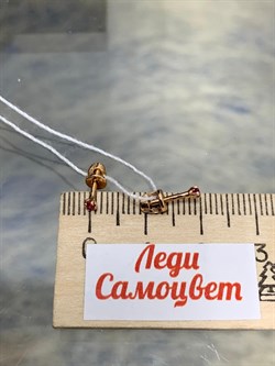 *Пусеты Рубин цв Красное арт. 284 24-091-269 вес 0,74 г - фото 180979