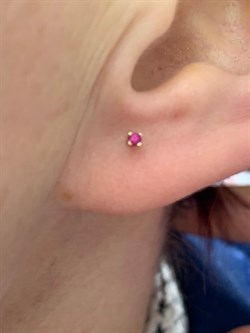 *Пусеты Рубин цв Красное арт. 284 24-091-269 вес 0,74 г - фото 180980