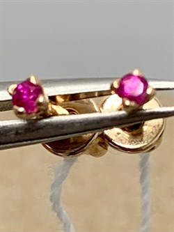 *Пусеты Рубин цв Красное арт. 284 24-091-269 вес 0,74 г - фото 180984