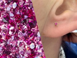 *Пусеты Рубин цв Красное арт. 284 24-091-269 вес 0,74 г - фото 181044