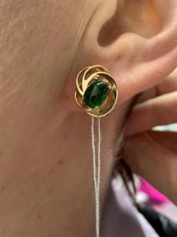 *Серьги Хромдиопсид цв Красное арт. 2311634-289 вес 4,85 г - фото 181074