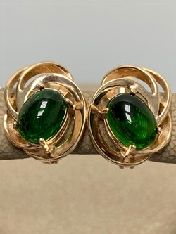 *Серьги Хромдиопсид цв Красное арт. 2311634-289 вес 4,85 г - фото 181075