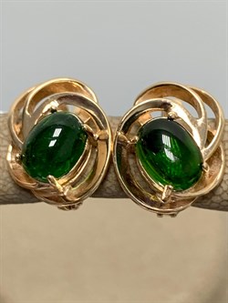 *Серьги Хромдиопсид цв Красное арт. 2311634-289 вес 4,85 г - фото 181076