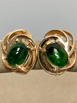 *Серьги Хромдиопсид цв Красное арт. 2311634-289 вес 4,85 г - фото 181077