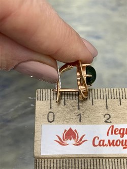 *Серьги Хромдиопсид цв Красное арт. 2311634-289 вес 4,85 г - фото 181081