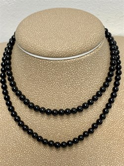 Бусы р.42 д.3,5 Черный Турмалин Шерл Бразилия арт: 074715-р.42-3 - фото 181120