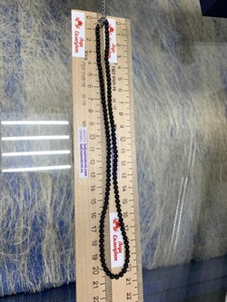 Бусы р.42 д.3,5 Черный Турмалин Шерл Бразилия арт: 074715-р.42-3 - фото 181124