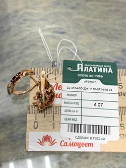 *Серьги Гранат цв Красное арт. 02-4104-00-204-1110-57-250 вес 4,07 г - фото 181309 *Серьги Гранат цв Красное арт. 02-4104-00-204-1110-57-250 вес 4,07 г - фото 181309