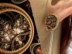 *Серьги Гранат цв Красное арт. 02-3948-00-204-1110-46-691 вес 4,62 г - фото 181382