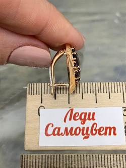 *Серьги Гранат цв Красное арт. 02-3948-00-204-1110-46-691 вес 4,62 г - фото 181386