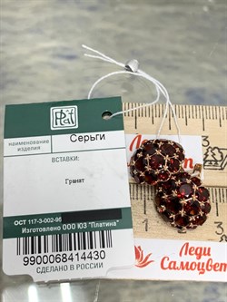 *Серьги Сферы Гранат цв Красное арт. 02-3188-00-204-1110-46-430 вес 5,51 г - фото 181399 *Серьги Сферы Гранат цв Красное арт. 02-3188-00-204-1110-46-430 вес 5,51 г - фото 181399