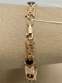 *Браслет р.19 Гранат цв Красное арт. 05-0530-00-204-1110-46-465 вес 9,43 г - фото 181644