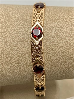 *Браслет р.19 Гранат цв Красное арт. 05-0530-00-204-1110-46-465 вес 9,43 г - фото 181645