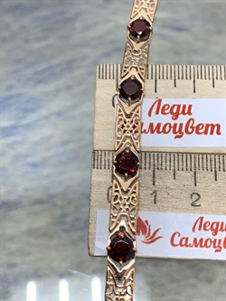 *Браслет р.19 Гранат цв Красное арт. 05-0530-00-204-1110-46-465 вес 9,43 г - фото 181647