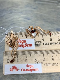 *Серьги Цветы Гранат цв Красное арт. 02-4262-00-264-1110-57-590 вес 5,55 г - фото 181684 *Серьги Цветы Гранат цв Красное арт. 02-4262-00-264-1110-57-590 вес 5,55 г - фото 181684