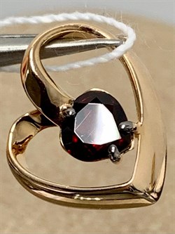 *Подвеска Сердце Гранат цв Красное арт. 03-3047-00-204-1110-57-587 вес 1,08 г - фото 181732