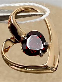 *Подвеска Сердце Гранат цв Красное арт. 03-3047-00-204-1110-57-587 вес 1,08 г - фото 181733