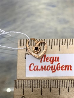 *Подвеска Сердце Гранат цв Красное арт. 03-3047-00-204-1110-57-587 вес 1,08 г - фото 181735