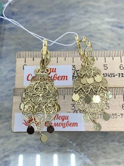 *Серьги Жар Птицы цв Лимонное арт. 02-3748-00-000-1130-48-337 вес 8,16 г - фото 181926 *Серьги Жар Птицы цв Лимонное арт. 02-3748-00-000-1130-48-337 вес 8,16 г - фото 181926