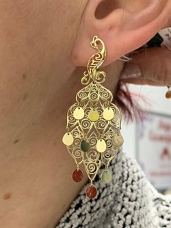 *Серьги Жар Птица цв Лимонное арт. 02-3748-00-000-1130-48-313 (вес 8,13 г) - фото 182051