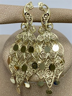 *Серьги Жар Птица цв Лимонное арт. 02-3748-00-000-1130-48-313 (вес 8,13 г) - фото 182052