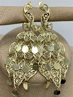 *Серьги Жар Птица цв Лимонное арт. 02-3748-00-000-1130-48-313 (вес 8,13 г) - фото 182054