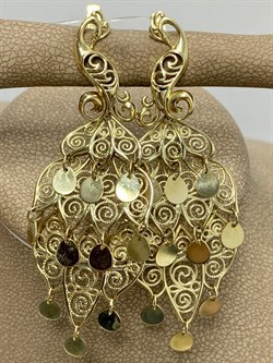 *Серьги Жар Птица цв Лимонное арт. 02-3748-00-000-1130-48-313 (вес 8,13 г) - фото 182055