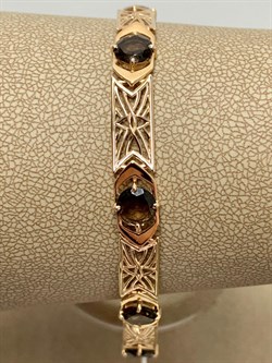 *Браслет р.19,5 Раухтопаз Дымчатый Кварц цв Красное арт. 05-0535-00-202-1110-46-656 вес 7,57 г - фото 182100 *Браслет р.19,5 Раухтопаз Дымчатый Кварц цв Красное арт. 05-0535-00-202-1110-46-656 вес 7,57 г - фото 182100