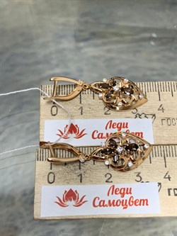 *Серьги Дымчатый Кварц цв Красное арт. 02-3536-00-208-1110-46-076 вес 5,19 г - фото 182167 *Серьги Дымчатый Кварц цв Красное арт. 02-3536-00-208-1110-46-076 вес 5,19 г - фото 182167