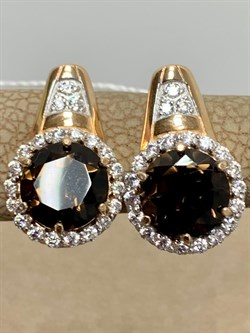 *Серьги Дымчатый Кварц цв Красное арт. 02-3027-00-208-1110-46-831 вес 3,45 г - фото 182172 *Серьги Дымчатый Кварц цв Красное арт. 02-3027-00-208-1110-46-831 вес 3,45 г - фото 182172