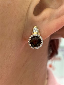 *Серьги Дымчатый Кварц цв Красное арт. 02-3027-00-208-1110-46-831 вес 3,45 г - фото 182174 *Серьги Дымчатый Кварц цв Красное арт. 02-3027-00-208-1110-46-831 вес 3,45 г - фото 182174