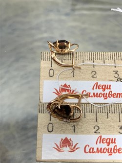 *Серьги Дымчатый Кварц цв Красное арт. 02-3605-00-208-1110-46-432 вес 3,41 г - фото 182196 *Серьги Дымчатый Кварц цв Красное арт. 02-3605-00-208-1110-46-432 вес 3,41 г - фото 182196
