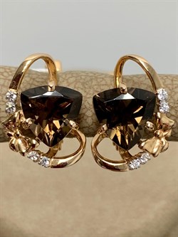 *Серьги Дымчатый Кварц цв Красное арт. 02-3605-00-208-1110-46-432 вес 3,41 г - фото 182197 *Серьги Дымчатый Кварц цв Красное арт. 02-3605-00-208-1110-46-432 вес 3,41 г - фото 182197