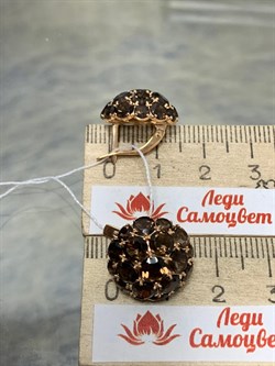*Серьги Сферы Дымчатый Кварц цв Красное арт. 02-3188-00-202-1110-46-620 вес 4,86 г - фото 182235 *Серьги Сферы Дымчатый Кварц цв Красное арт. 02-3188-00-202-1110-46-620 вес 4,86 г - фото 182235